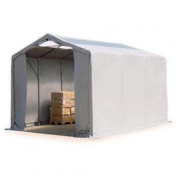 PVC Industrial Tent 4x6m with Skylights and Zipper Entrance, Grey