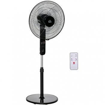Ventilateur sur Pied Oscillant Silencieux Ø 44 cm avec Télécommande, Minuterie, 3 Modes et Hauteur Réglable