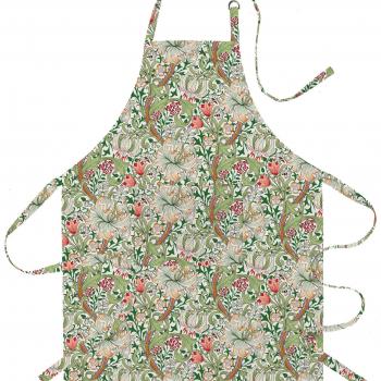 Multicolored apron with William Morris' Golden Lily pattern