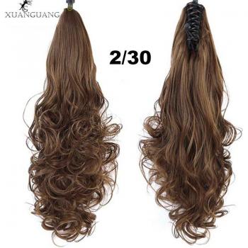 Clip de cabello rizado 24 negro y marrón para cola de caballo