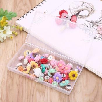 50pcs Colorful Flower Pushpins for Office