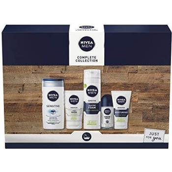 NIVEA MEN COMPLETE 5 ITEM GIFT SET Men's Toiletry Gift Set for Sensitive Skin