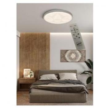 Plafoniera Smart Diamond LED 60W dimmerabile, tondo, luce calda/bianche 6500K-4000K, bianco naturale