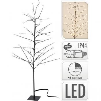 Albero Luminoso 150 cm con 360 LED Bianco Caldo, Timer Smart, Uso Interno-Esterno