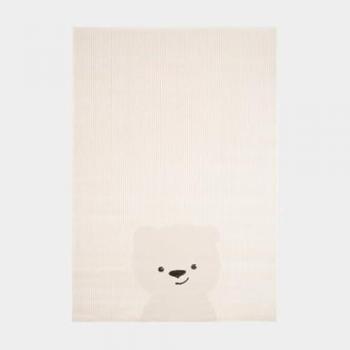 Tapis 160 × 230 cm, couleur crème, motif petit ours – Chambre d'enfant