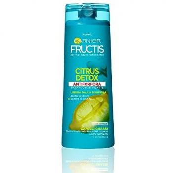 Garnier Fructis Citrus Detox Shampoo Antiforfora per Capelli Grassi, 250 ml