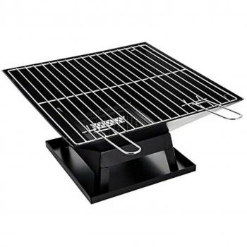 Black Square Fire Pit with BBQ Grill