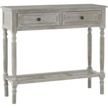 Rectangular Console Table With 2 Drawers for Hallway, Pine Wood Hallway Table for Home Décor