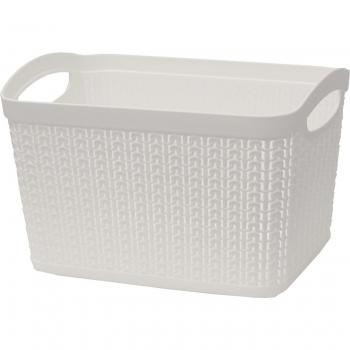 6.6L Ivory Loop Rectangular Storage Basket