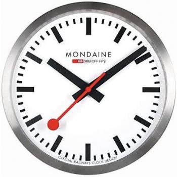 Mondaine Offizielle Schweizer Bahnhofsuhr, stop2go Smart Wanduhr für iOS/Android, Bluetooth