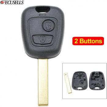 Peugeot Key Shell with 2 Buttons and Uncut HU83 Blade