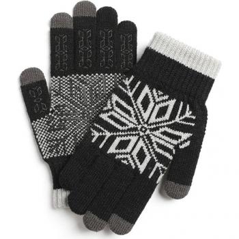 Gants tricotés avec flocons de neige et doublure douce