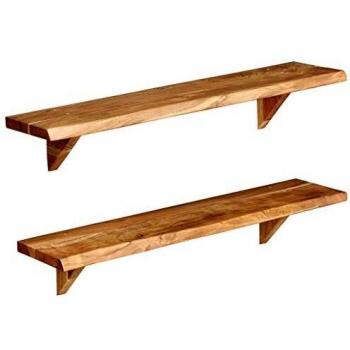 VidaXL Wall Shelves 2 pcs 35.4x7.9x7.1 Solid Acacia Wood