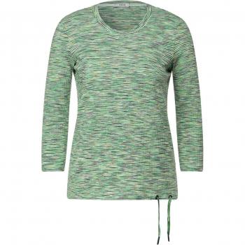 Cecil T‑shirt femme 3/4 vert, couleur chïné, taille M