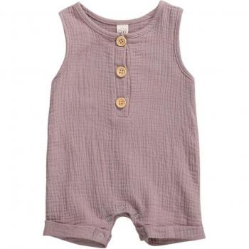 Lightweight Cotton Linen Baby Romper for Vacation