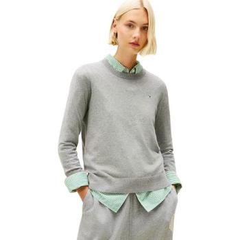 Pull Col Ras de Cou en Jersey Tommy Hilfiger Gris Clair +XXL