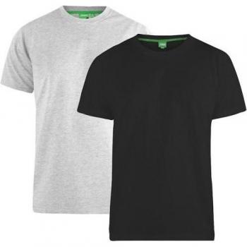 T-Shirt Girocollo Duke Fenton Kingsize D555 5XL Grigio/Nero (Confezione da 2)