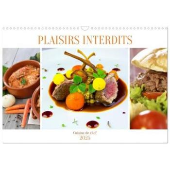 Plaisirs interdits (Calendrier mural 2025 DIN A3 vertical), CALVENDO calendrier mensuel: Les meilleurs plats cuisinés