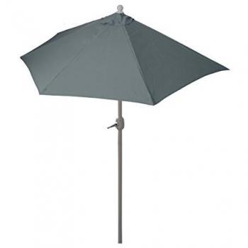 Parasol de terrasse en aluminium, forme hémicylindrique, protection solaire UV 50+ (270 cm), couleur anthracite, sans base