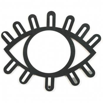 Simple Wooden Eye Wall Sticker Mirror