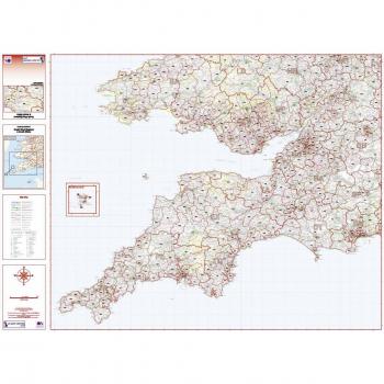 Colour Postal Code Map – SW England & Wales (District 7)