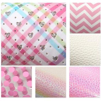 Synthetisches Leder-Pailletten-Material 20x33 cm