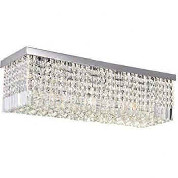 Crystal Rectangle Drop Light Fixture