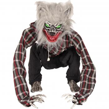 Interaktive Dekofigur Hockender Wolf