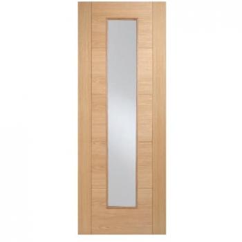 LPD Vancouver Pre-Finished Oak 5P 1L Clear Glass Internal Fire Door 1981mm x 838mm x 44mm