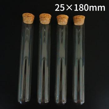 Tubo de Ensayo de Vidrio, 25x180mm, con Tapones de Corcho, 24 Unidades