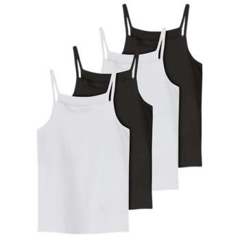 Set 4 pezzi di spaghetti neri top, colore bianco