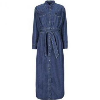 Vestito Lungo A Maniche Lunghe Blu Fusion Lee M
