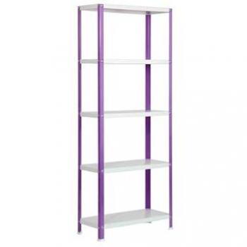 SimonHome Mini Metal Rack 5 Levels, 180x80x40 cm (Violet & White)