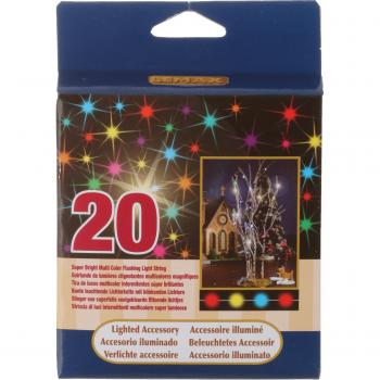 Luci Natalizie Multicolore LED Lemax 20 luci lampeggianti 149 cm