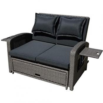 Garden Pleasure Loungesofa »NIZZA«, mit Liegefunktion dunkelgrau B/H: 117 cm x 93 cm