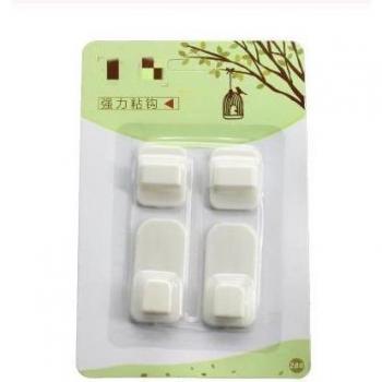 Kit de 4 crochets en plastique pour rangement mural avec télécommande
