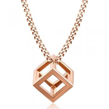 Stainless Steel Square Charm Necklace