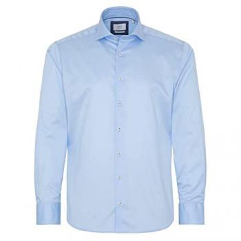 Eterna Soft Luxury Langarmhemd MODERN FIT hellblau Größe 38