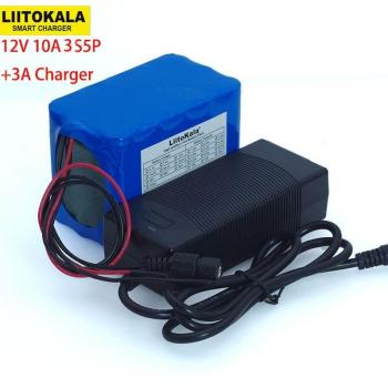 Liitokala 12V 10Ah Lithium Battery Pack with 12.6V Charger