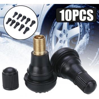 10pcs Black Rubber Tire Valve Stems TR412 for Moped Motorcycle Car Quad