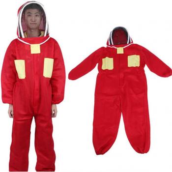 Red Protective Beekeeping Suit with Zipper