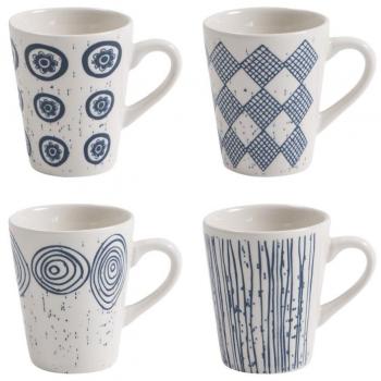 Coffret de mugs Palawan 4 pièces bleu 37 cl