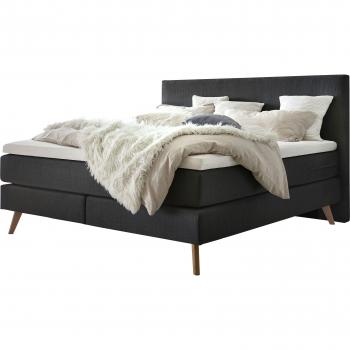 HASENA Boxspringbett »Costa« anthrazit/Eiche bianco Flachgewebe