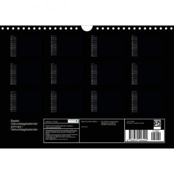 Bastel-Geburtstagskalender schwarz / Geburtstagskalender