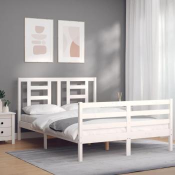VidaXL White Wooden Bed Frame 120x200 cm (No Mattress)