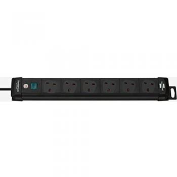 Brennenstuhl Premium-Line 6-Socket Extension Cord Black 3m