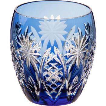 Heavy Star Crest Blue Rocks Glass 240cc