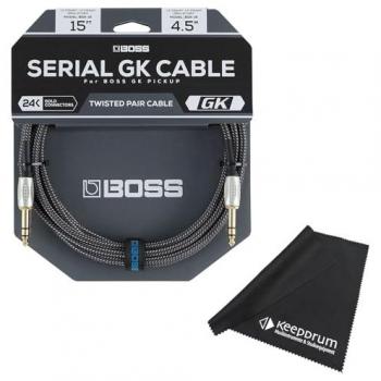BOSS BGK-15 Serial GK-Kabel für Synthesizer-Effektgerät 4,5m mit Mikrofasertuch