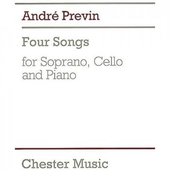 Partitions classique CHESTER MUSIC FOUR SONGS FOR SOPRANO, CELLO AND PIANO