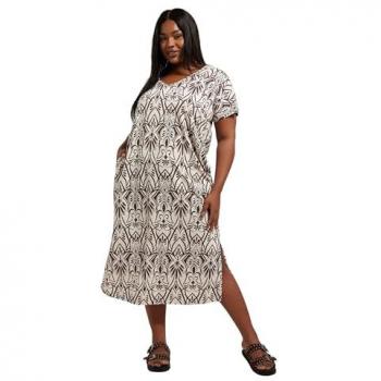 Midijersey Paisley Braun – Yours Damencurve + Plus Size